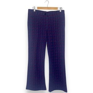 Betabrand Women's Classic Bootcut / Yoga Pants Size LP Blue Burgundy Plaid